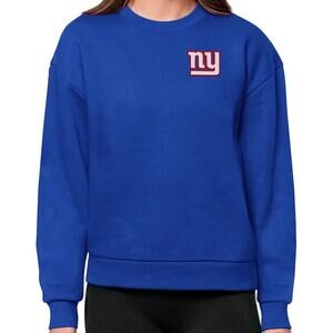 Antigua New York Giants Victory Sweatshirt Crewneck Pullover Heathered Royal L